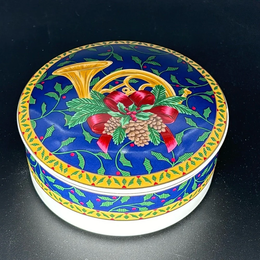 Vintage Mikasa “Holiday Music” Porcelain Covered Box